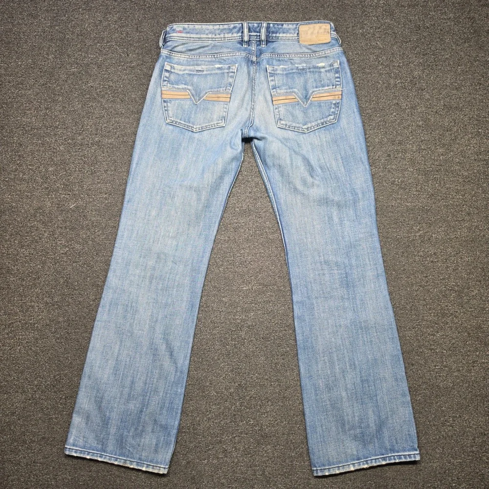 Vintage Diesel Industry Zatiny Jeans Blue Mens 34x32 Bootcut Button Fly Italy